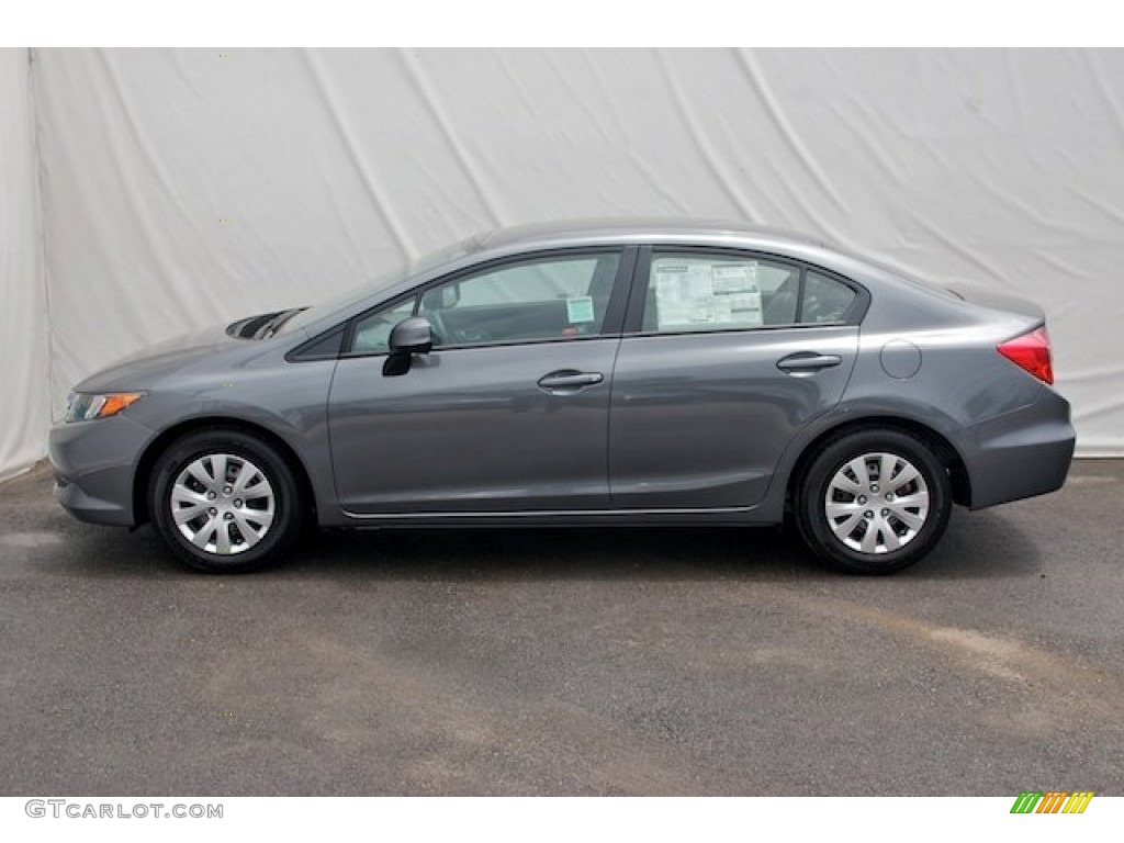 2012 Civic LX Sedan - Polished Metal Metallic / Gray photo #4