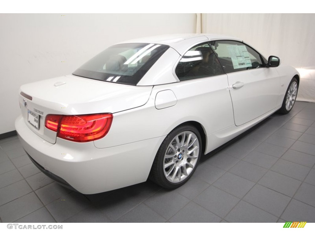 2013 3 Series 328i Convertible - Mineral White Metallic / Saddle Brown photo #9