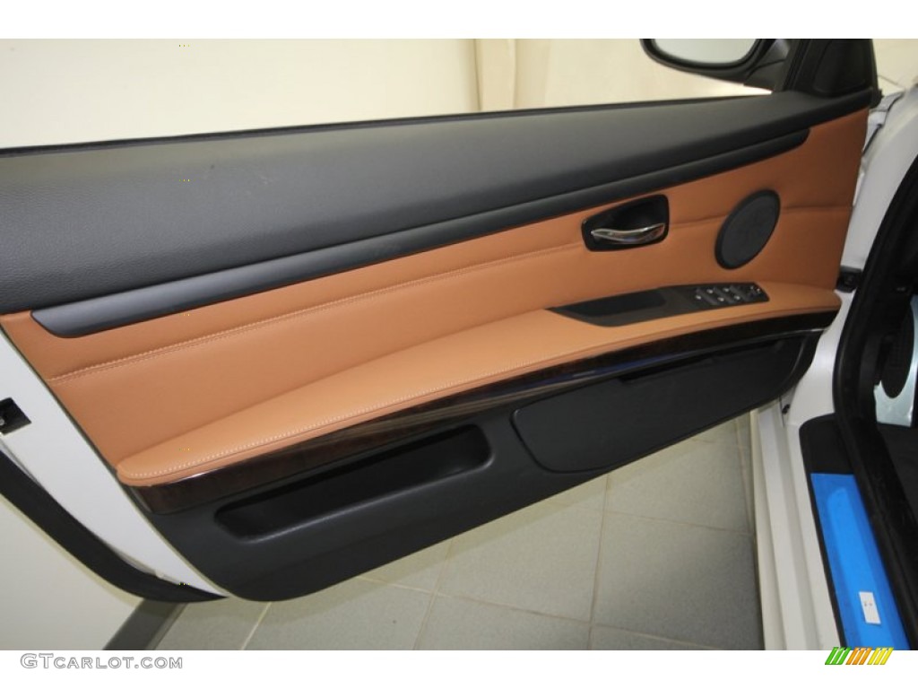 2013 BMW 3 Series 328i Convertible Saddle Brown Door Panel Photo #70305584