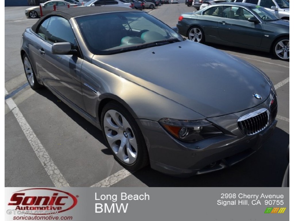 2005 6 Series 645i Convertible - Stratus Grey Metallic / Chateau Red photo #1