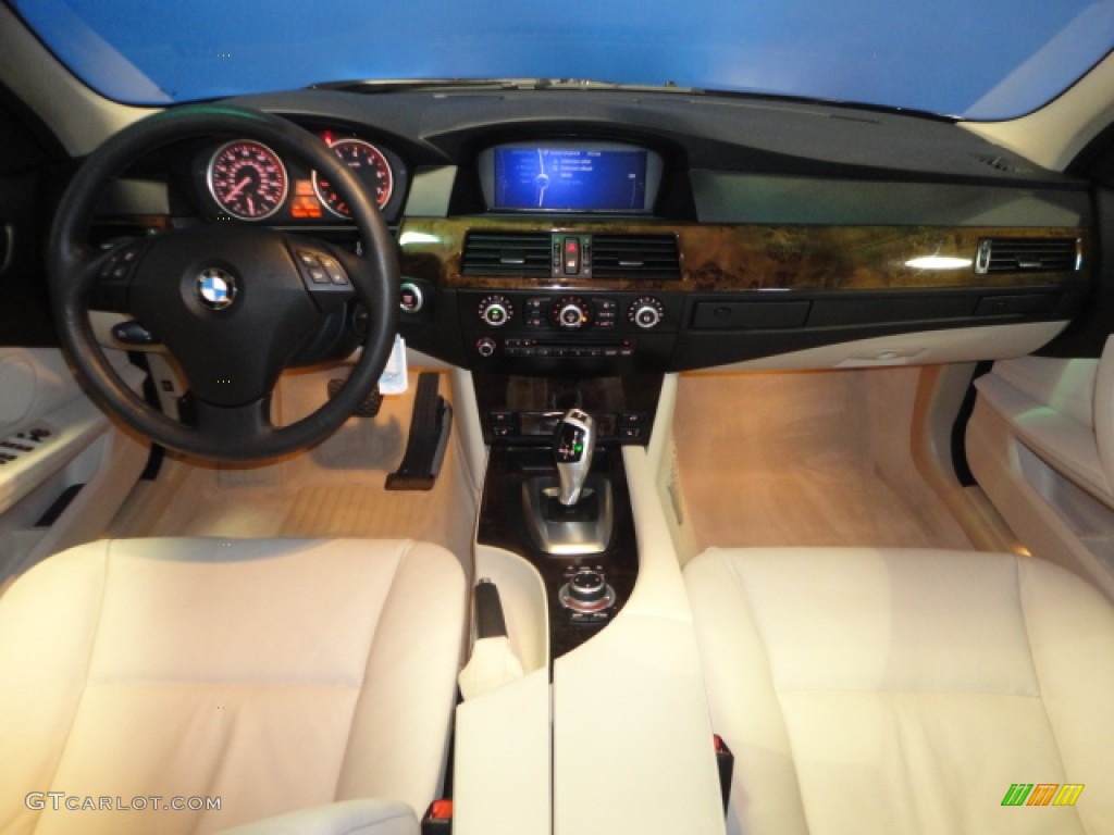 2010 5 Series 528i xDrive Sedan - Monaco Blue Metallic / Cream Beige Dakota Leather photo #14