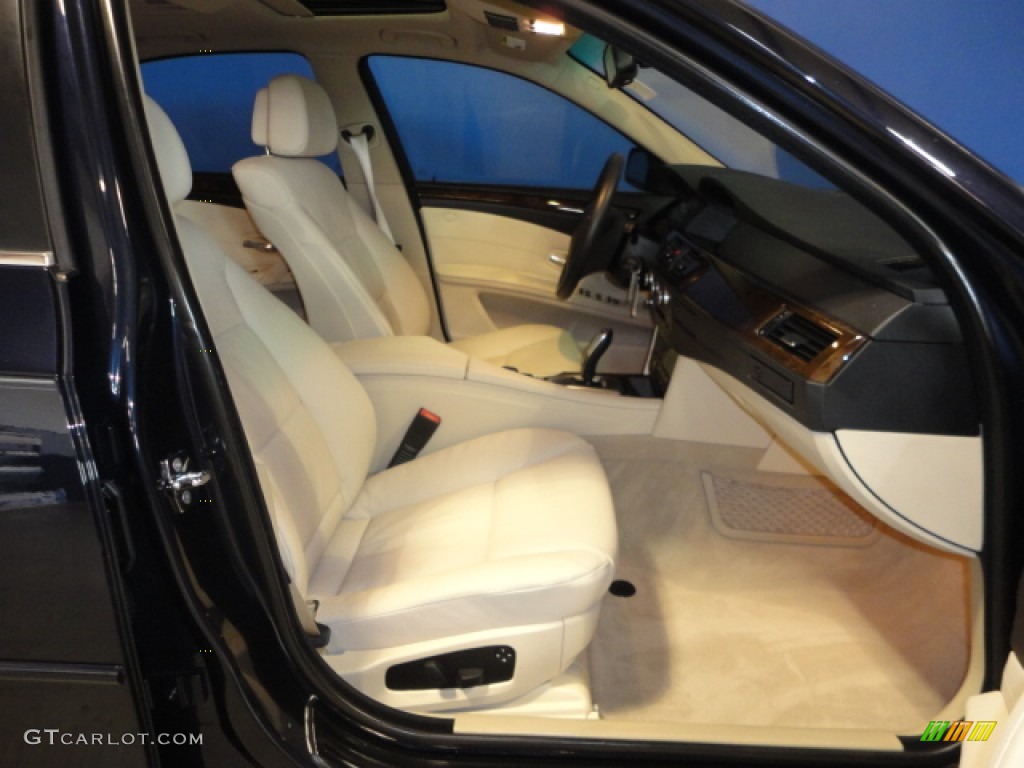 2010 5 Series 528i xDrive Sedan - Monaco Blue Metallic / Cream Beige Dakota Leather photo #25