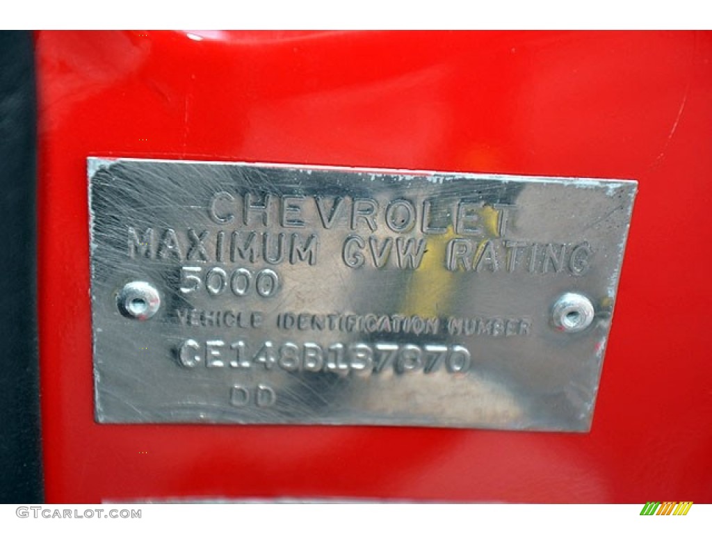 1968 Chevrolet C/K C10 CST Regular Cab Info Tag Photo #70312002