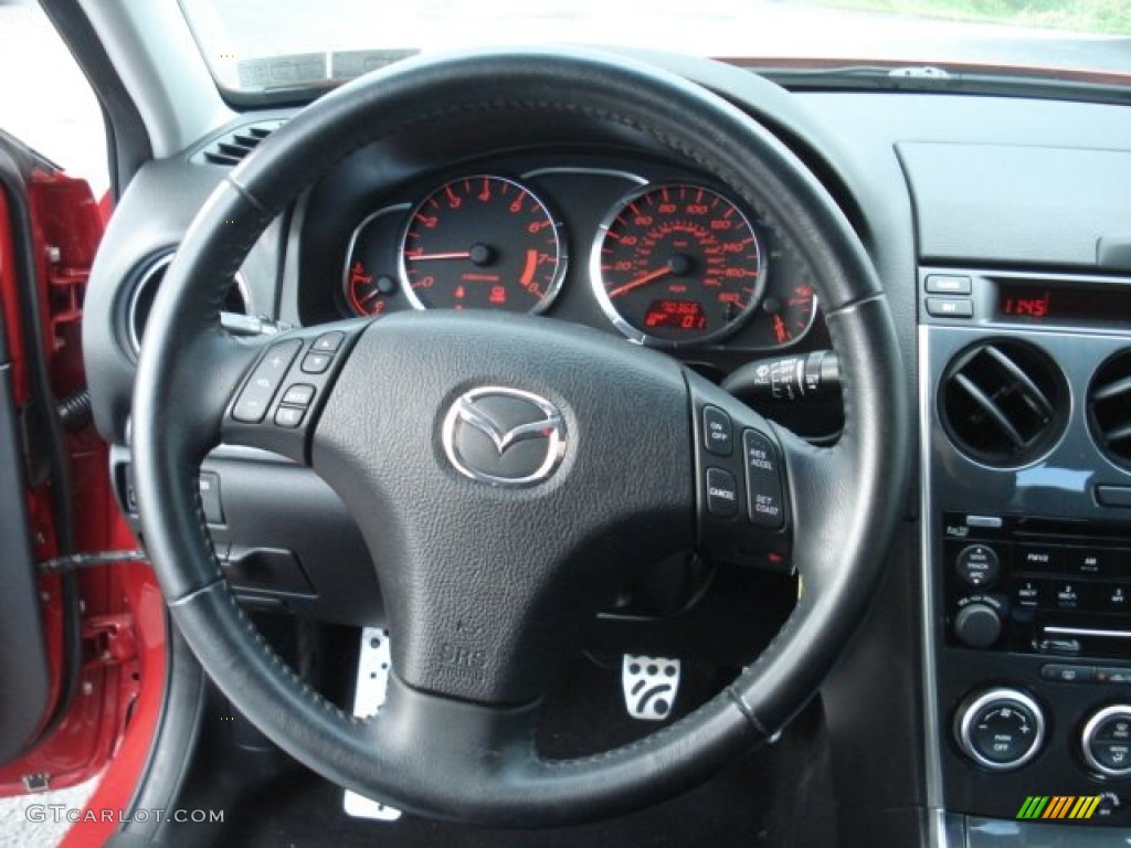 2006 Mazda MAZDA6 MAZDASPEED6 Sport Black Steering Wheel Photo #70313031