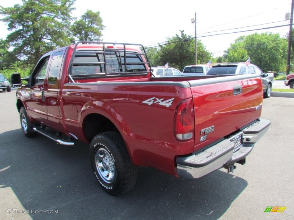 2002 F250 Super Duty XLT SuperCab 4x4 - Toreador Red Metallic / Medium Flint photo #10