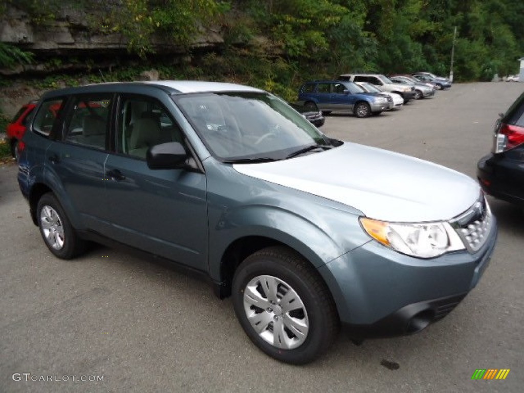 2013 Forester 2.5 X - Sage Green Metallic / Platinum photo #6