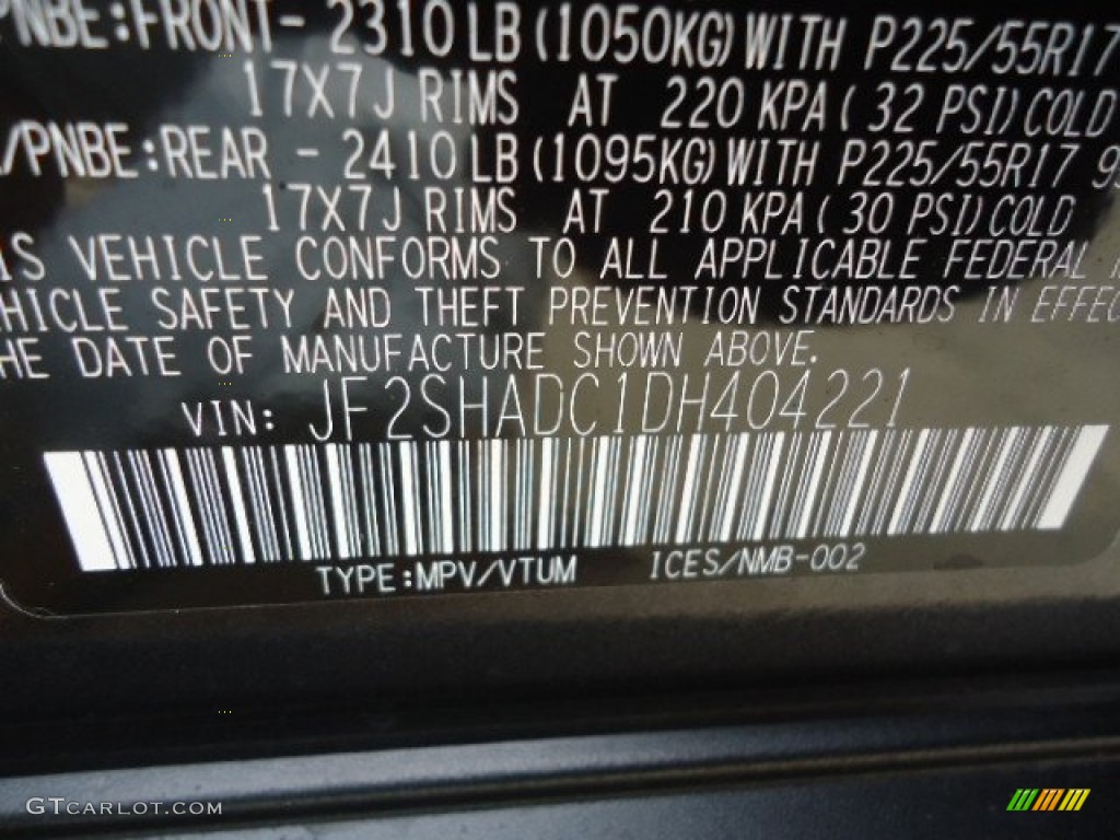 2013 Forester 2.5 X Premium - Dark Gray Metallic / Platinum photo #17