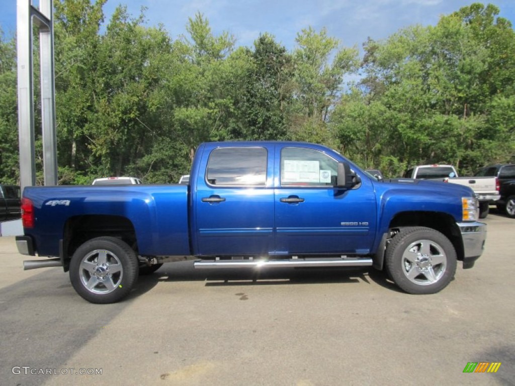 2013 Silverado 2500HD LT Crew Cab 4x4 - Blue Topaz Metallic / Ebony photo #8