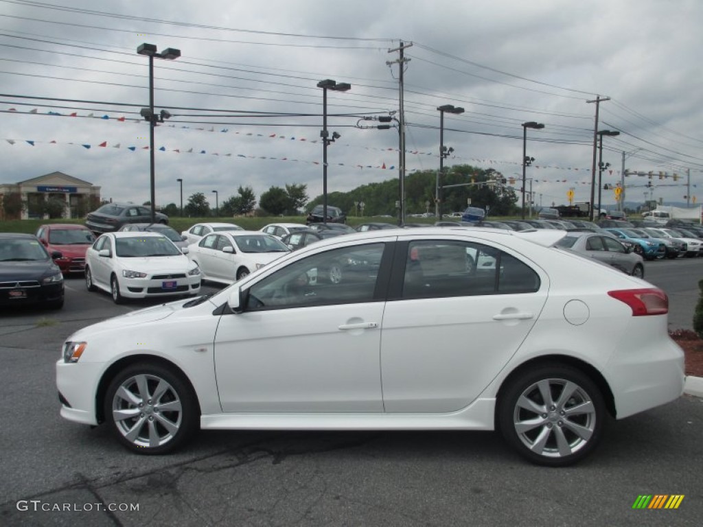 Wicked White Metallic 2013 Mitsubishi Lancer Sportback GT Exterior Photo #70319535