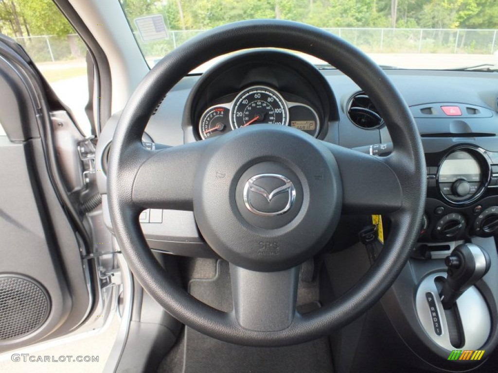 2012 Mazda MAZDA2 Sport Black Steering Wheel Photo #70320138