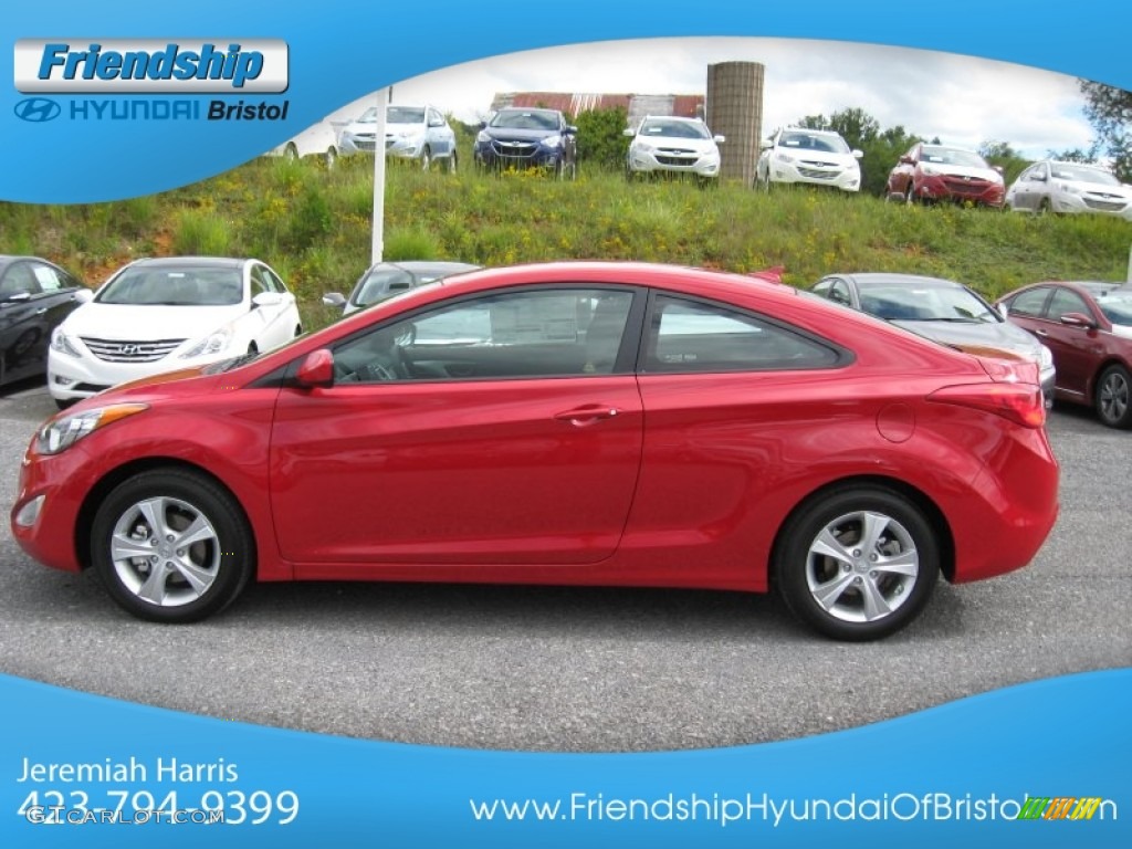 2013 Elantra Coupe GS - Volcanic Red / Gray photo #2