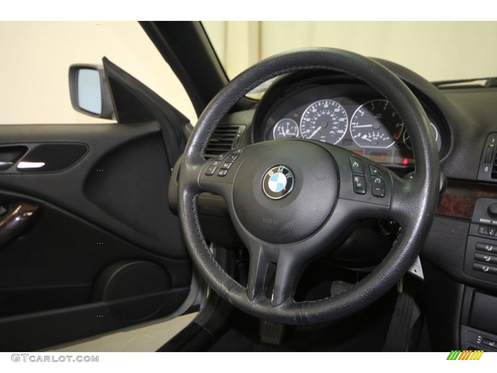 2006 BMW 3 Series 330i Convertible Black Steering Wheel Photo #70323657