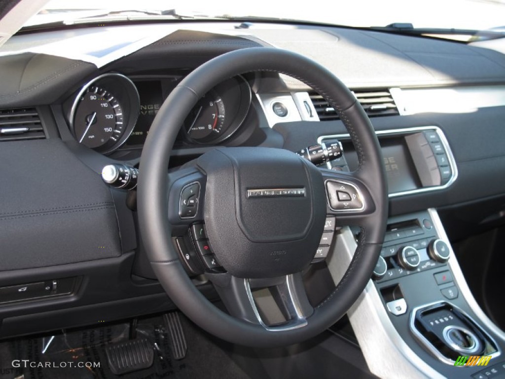 2012 Land Rover Range Rover Evoque Pure Ebony Steering Wheel Photo #70323687