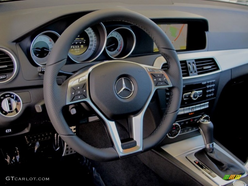 2012 Mercedes-Benz C 250 Sport Black Steering Wheel Photo #70323924
