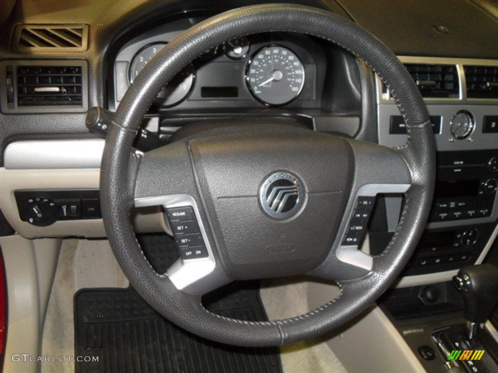 2009 Mercury Milan V6 Premier Dark Charcoal/Medium Light Stone Steering Wheel Photo #70324953