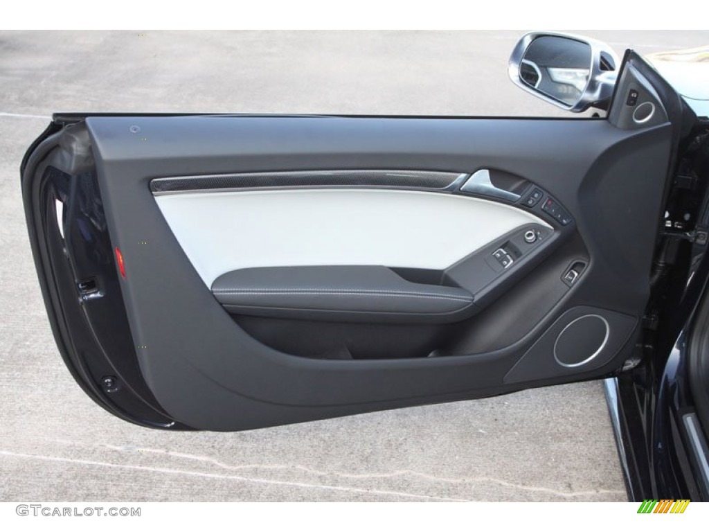 2013 Audi S5 3.0 TFSI quattro Coupe Black/Lunar Silver Door Panel Photo #70327476