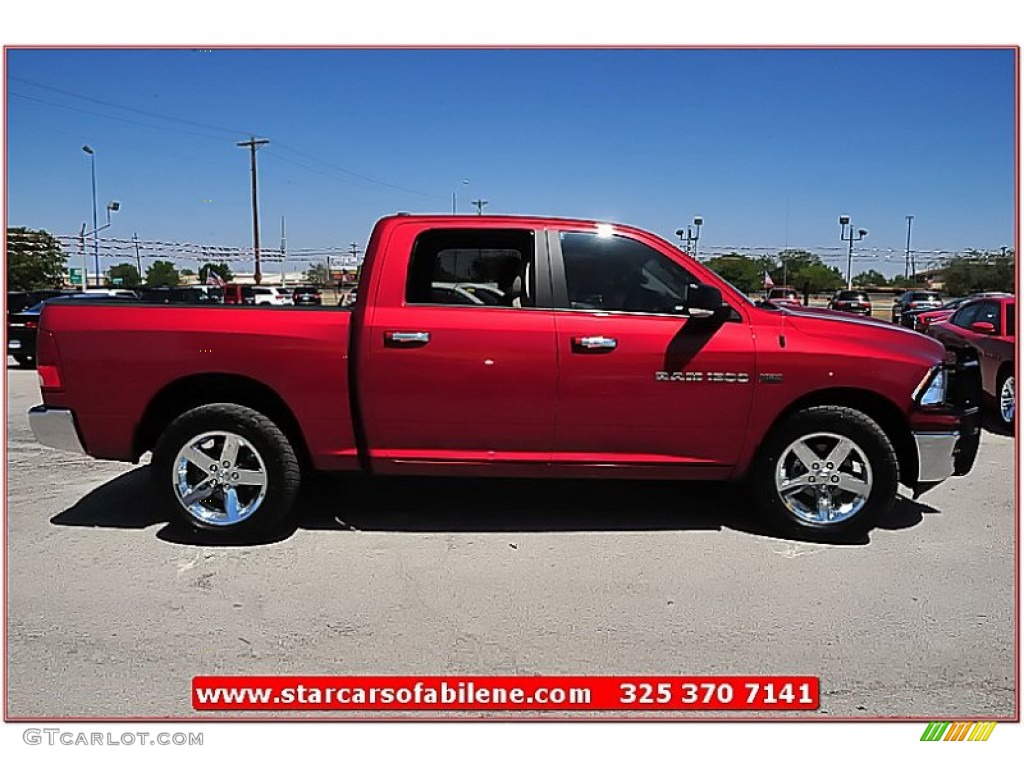 2012 Ram 1500 Lone Star Crew Cab 4x4 - Deep Cherry Red Crystal Pearl / Light Pebble Beige/Bark Brown photo #10