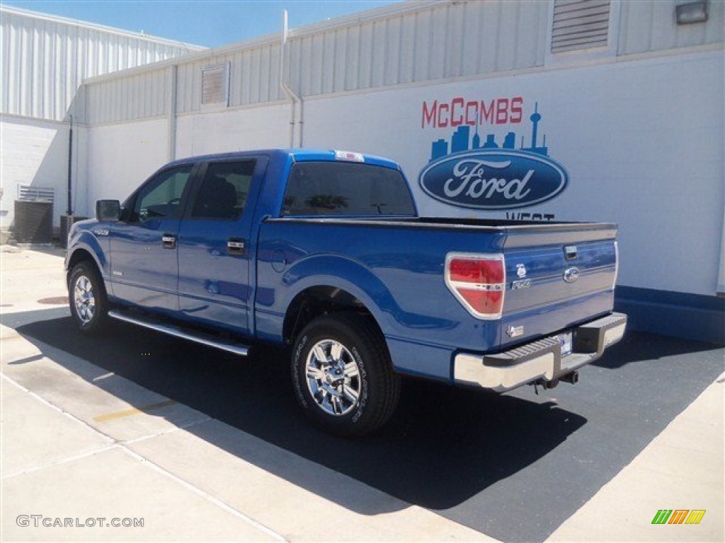 2012 F150 XLT SuperCrew - Blue Flame Metallic / Steel Gray photo #3