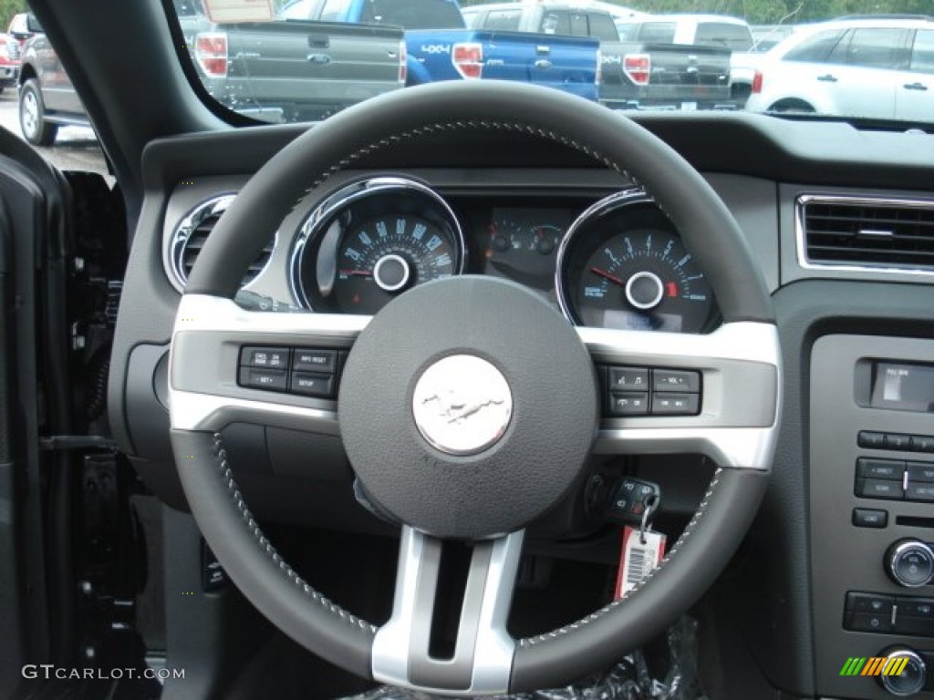 2013 Ford Mustang V6 Convertible Stone Steering Wheel Photo #70330836
