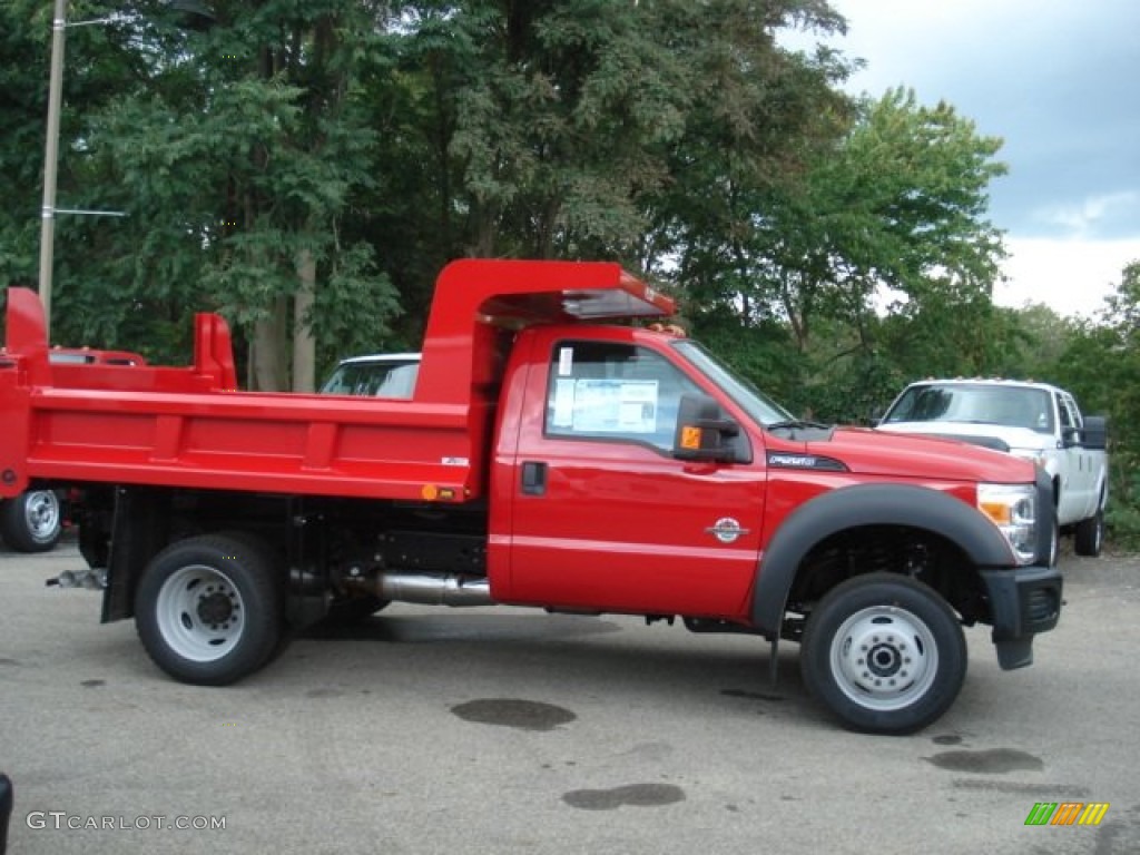 2012 F550 Super Duty XL Regular Cab 4x4 Chassis - Vermillion Red / Steel photo #1