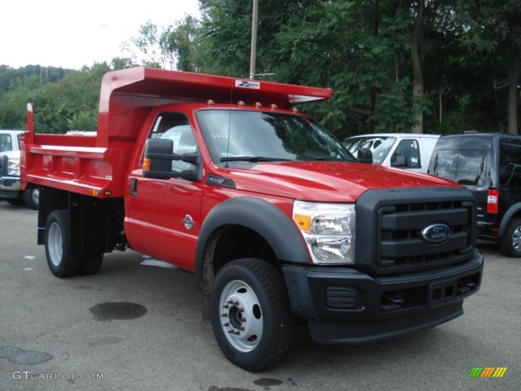 2012 F550 Super Duty XL Regular Cab 4x4 Chassis - Vermillion Red / Steel photo #2