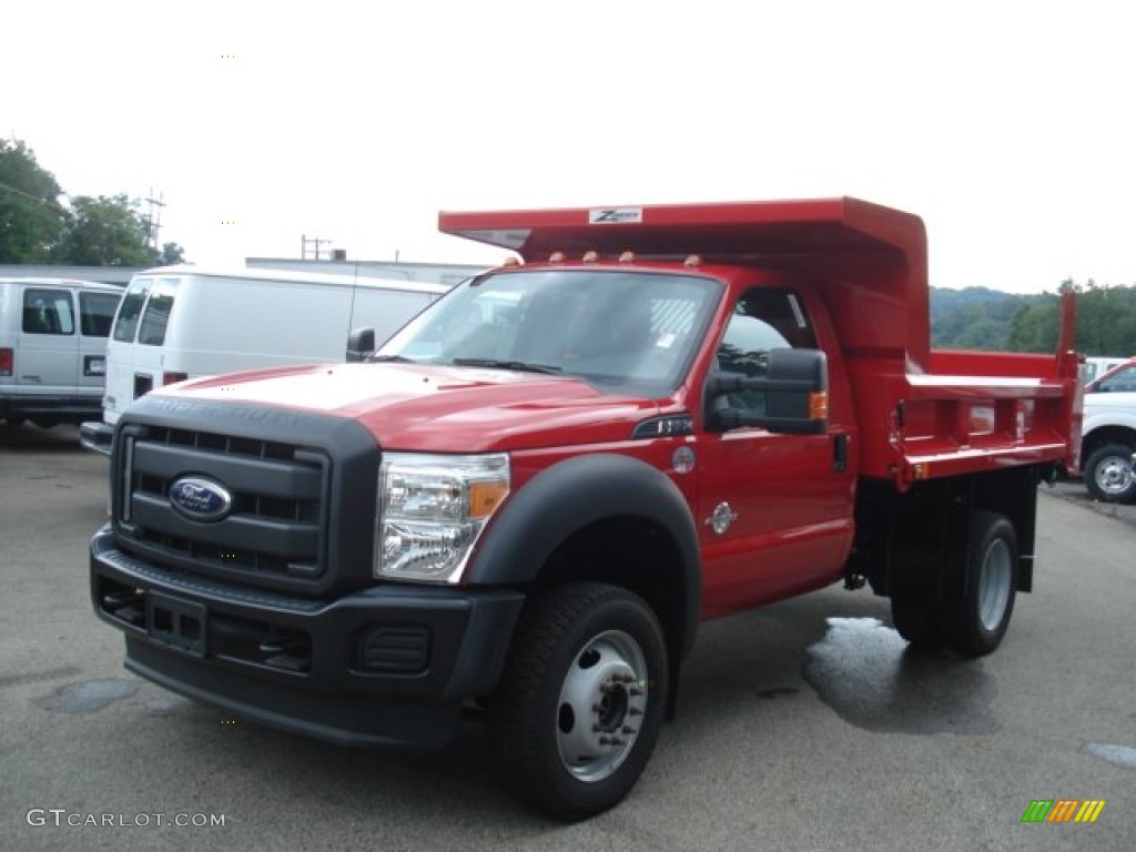 2012 F550 Super Duty XL Regular Cab 4x4 Chassis - Vermillion Red / Steel photo #4
