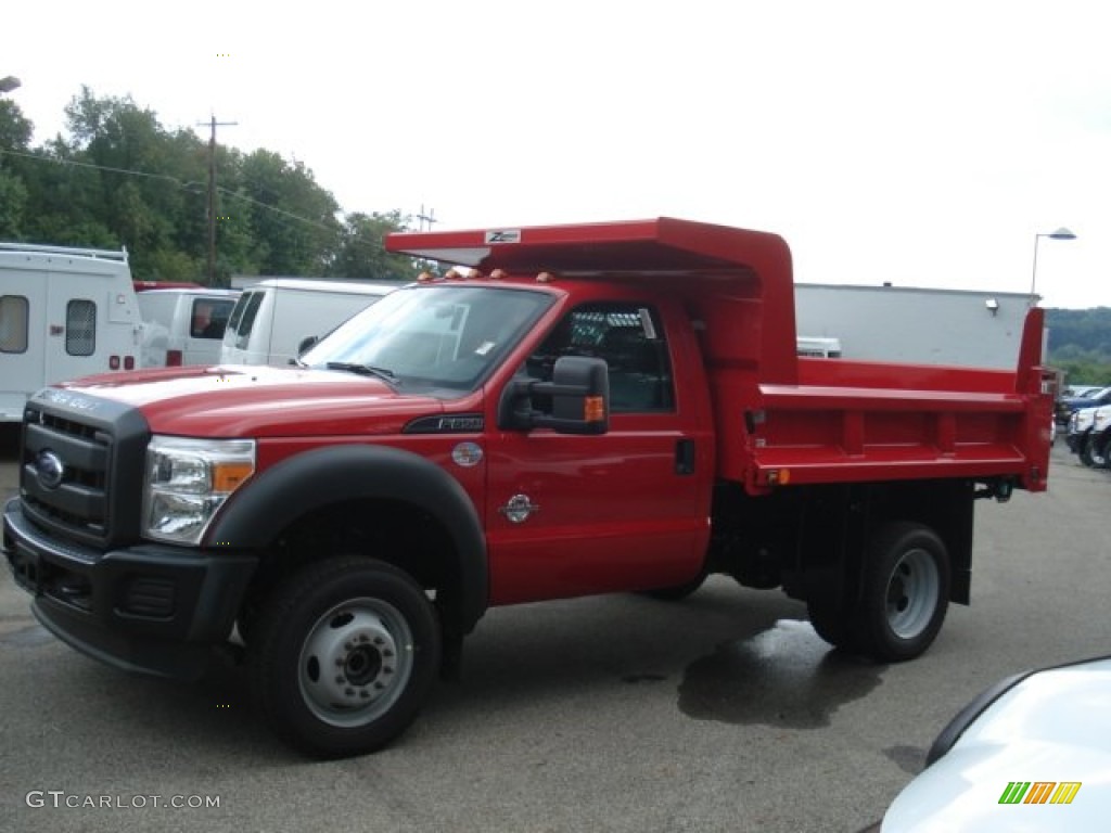 2012 F550 Super Duty XL Regular Cab 4x4 Chassis - Vermillion Red / Steel photo #5