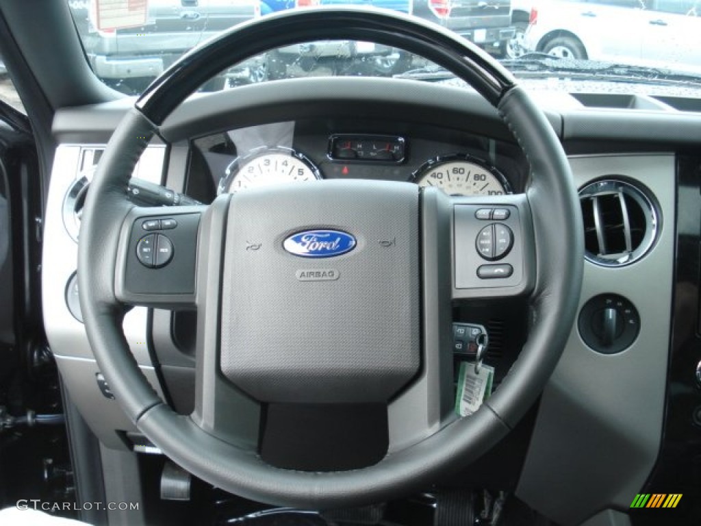 2013 Ford Expedition Limited 4x4 Charcoal Black Steering Wheel Photo #70332216