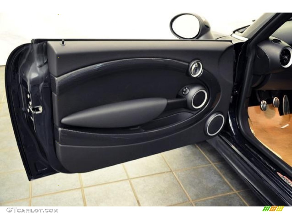 2013 Mini Cooper S Hardtop Recaro Sport Black/Dinamica Door Panel Photo #70333635