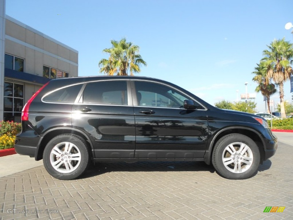 2010 CR-V EX-L - Crystal Black Pearl / Black photo #7