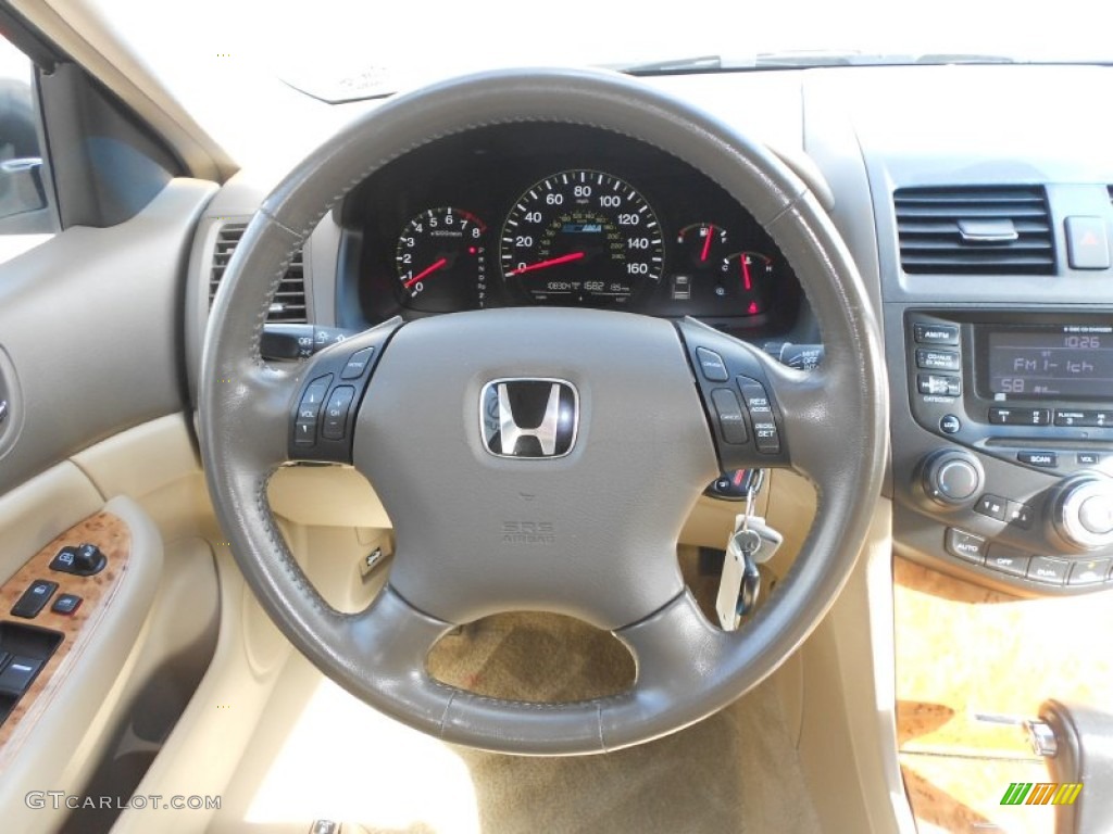 2005 Honda Accord Hybrid Sedan Ivory Steering Wheel Photo #70339152