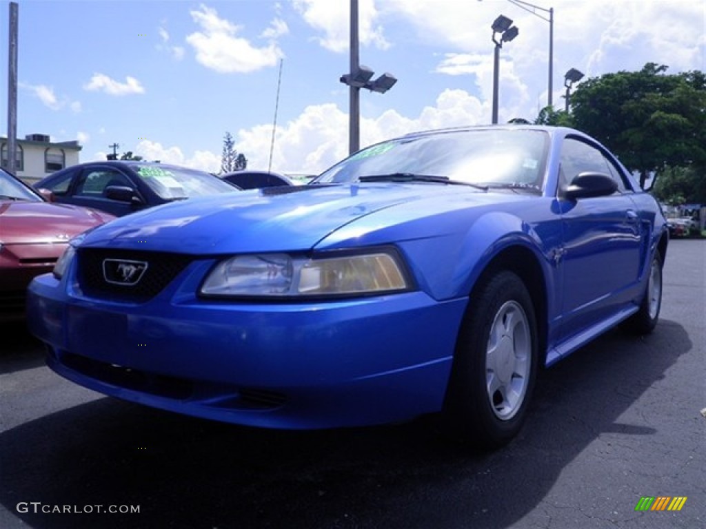 2000 Mustang V6 Coupe - Bright Atlantic Blue Metallic / Dark Charcoal photo #8