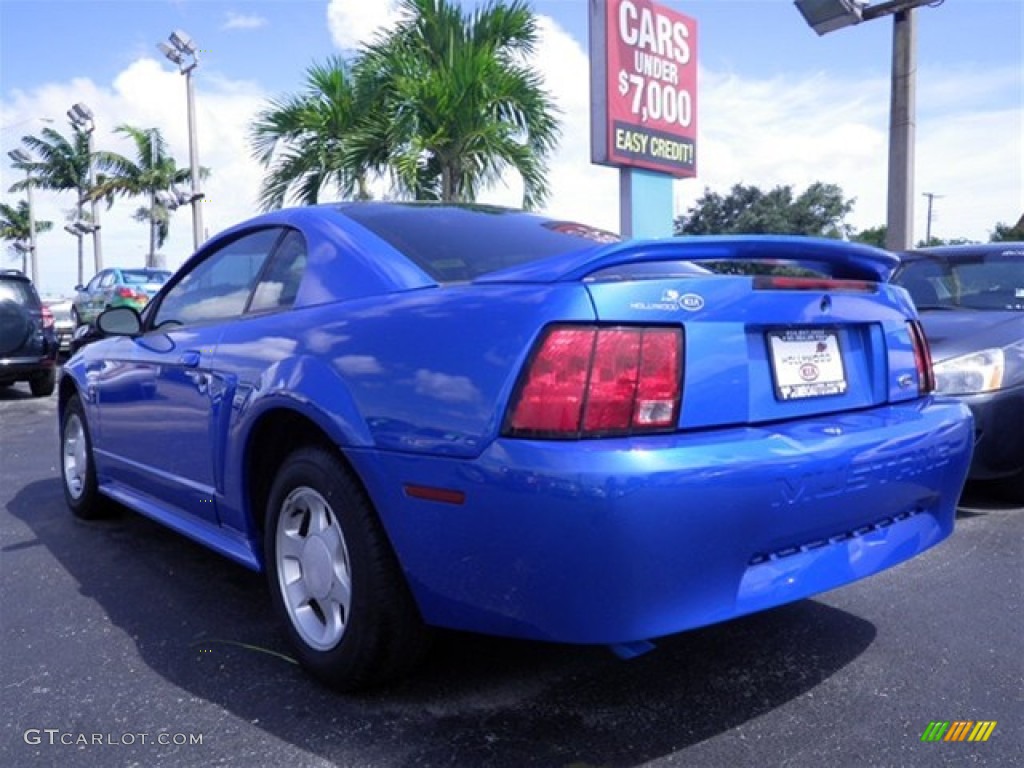 2000 Mustang V6 Coupe - Bright Atlantic Blue Metallic / Dark Charcoal photo #9