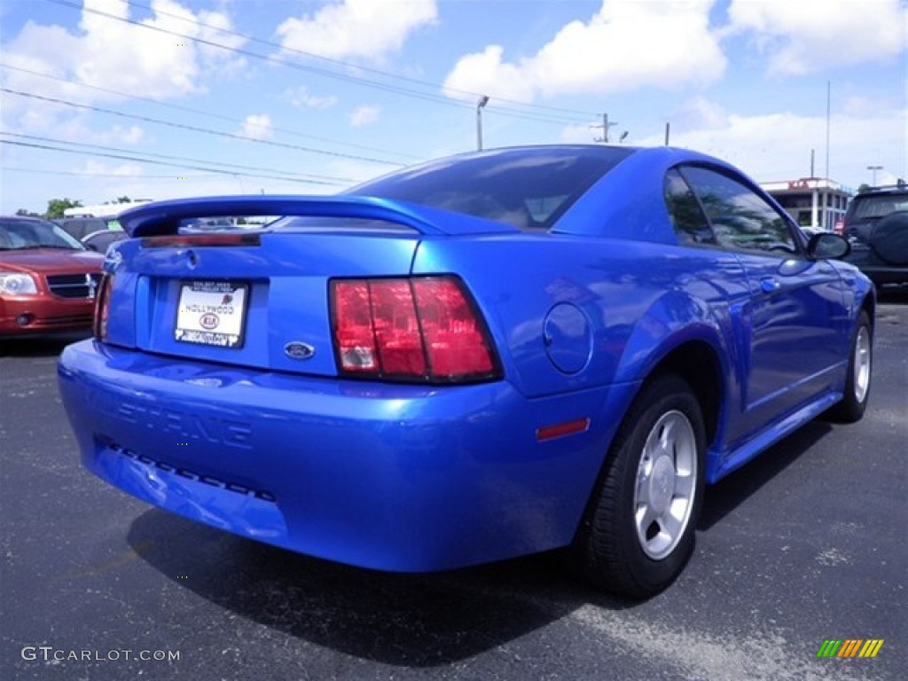 2000 Mustang V6 Coupe - Bright Atlantic Blue Metallic / Dark Charcoal photo #16