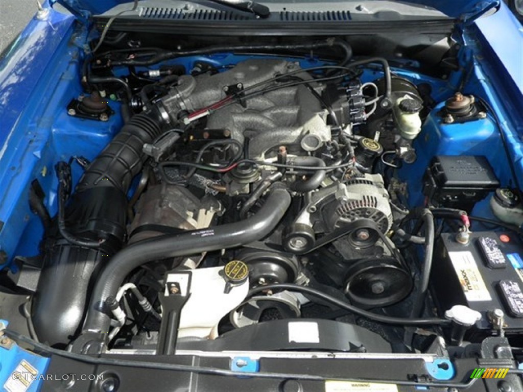 2000 Mustang V6 Coupe - Bright Atlantic Blue Metallic / Dark Charcoal photo #34