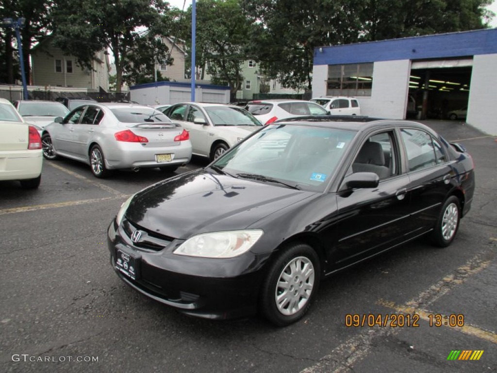 2004 Civic LX Sedan - Nighthawk Black Pearl / Gray photo #1