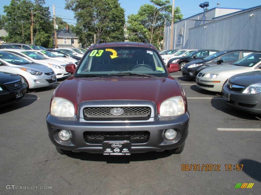 2003 Santa Fe GLS 4WD - Merlot Red / Gray photo #1