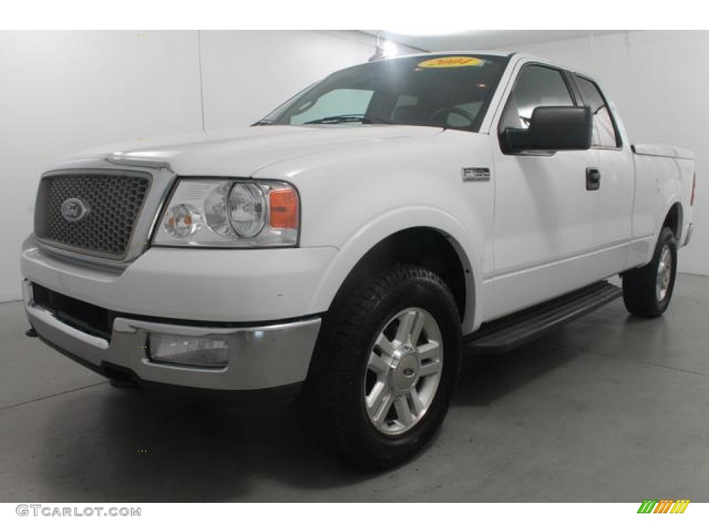2004 F150 Lariat SuperCab 4x4 - Oxford White / Black photo #1