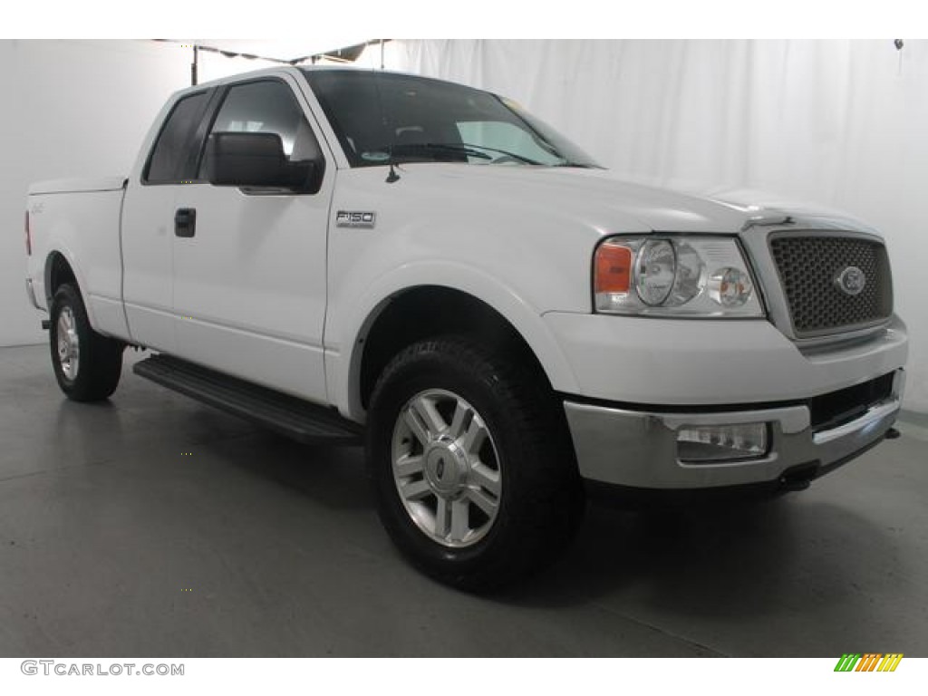 2004 F150 Lariat SuperCab 4x4 - Oxford White / Black photo #3
