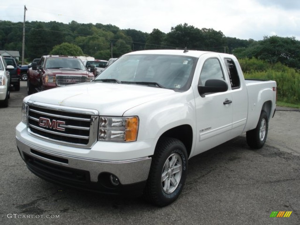 2013 Sierra 1500 SLE Extended Cab 4x4 - Summit White / Ebony photo #2
