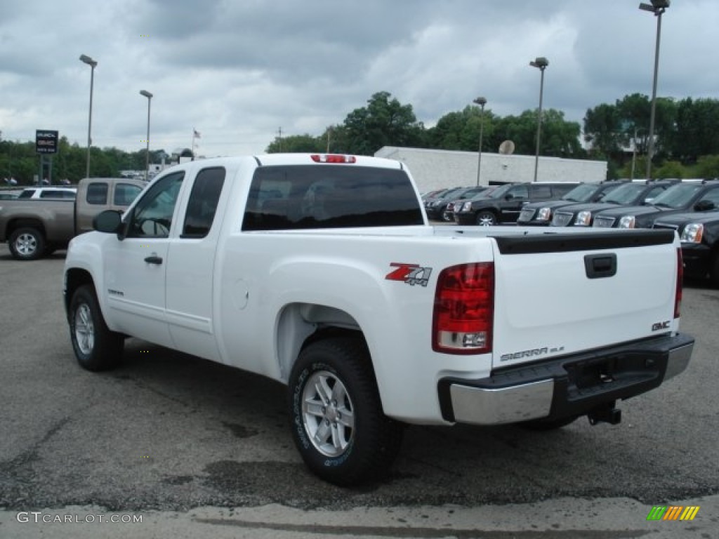 2013 Sierra 1500 SLE Extended Cab 4x4 - Summit White / Ebony photo #8