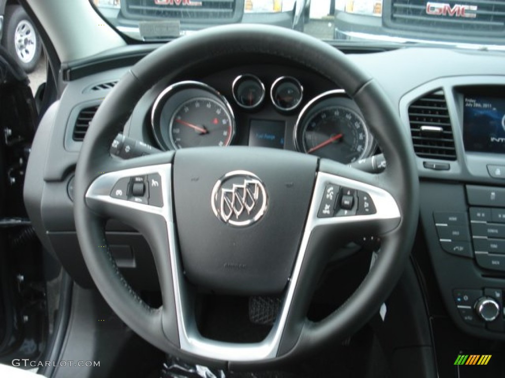 2012 Buick Regal Standard Regal Model Ebony Steering Wheel Photo #70349931