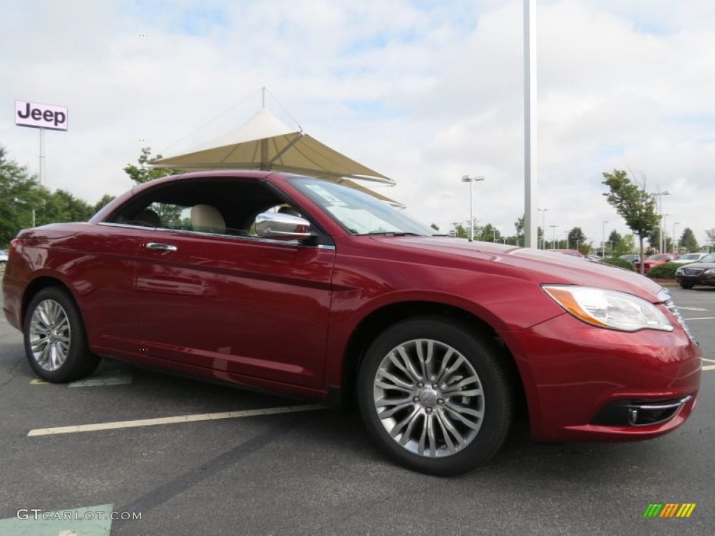 Deep Cherry Red Crystal Pearl 2013 Chrysler 200 Limited Hard Top Convertible Exterior Photo #70353393