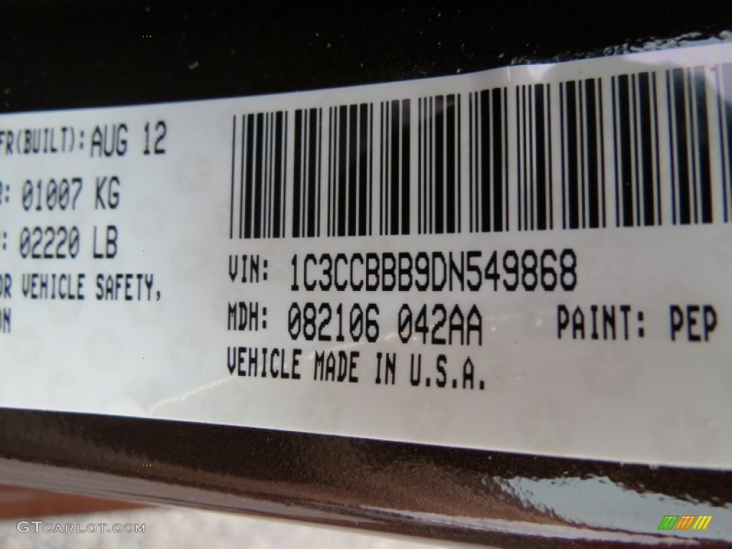 2013 200 Color Code PEP for Deep Auburn Pearl Photo #70354027