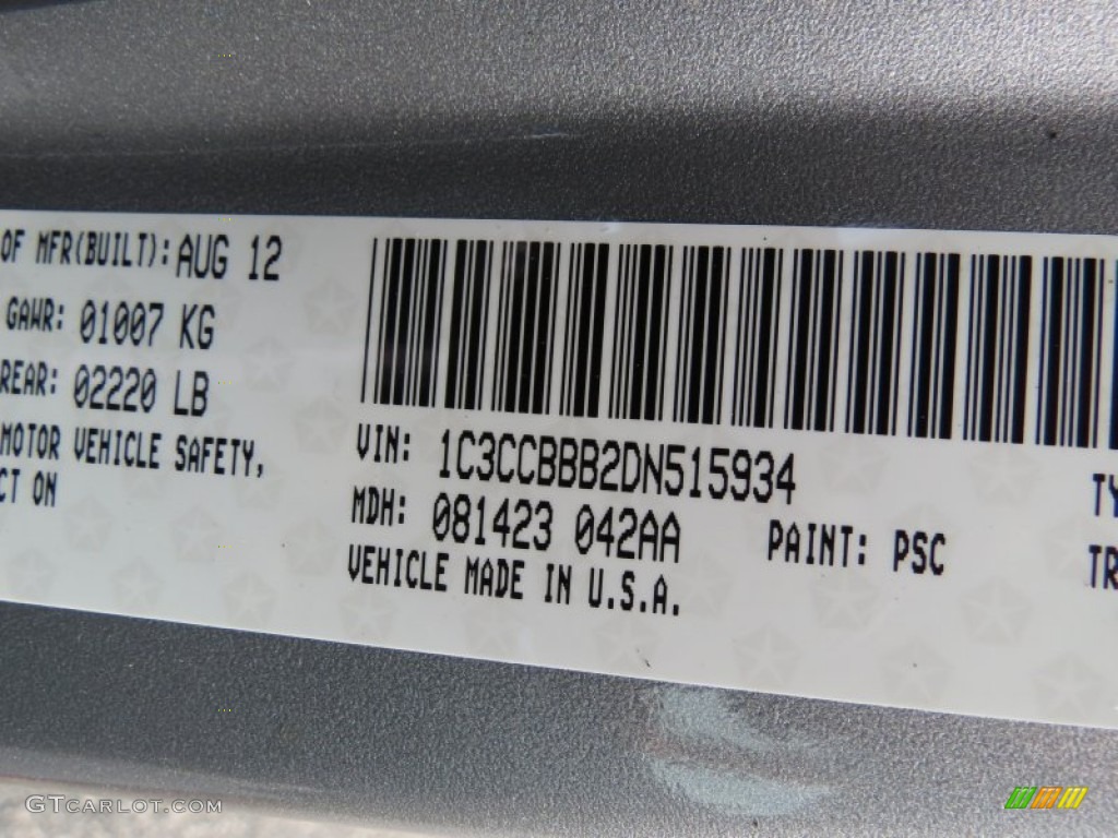 2013 200 Color Code PSC for Billet Silver Metallic Photo #70354140