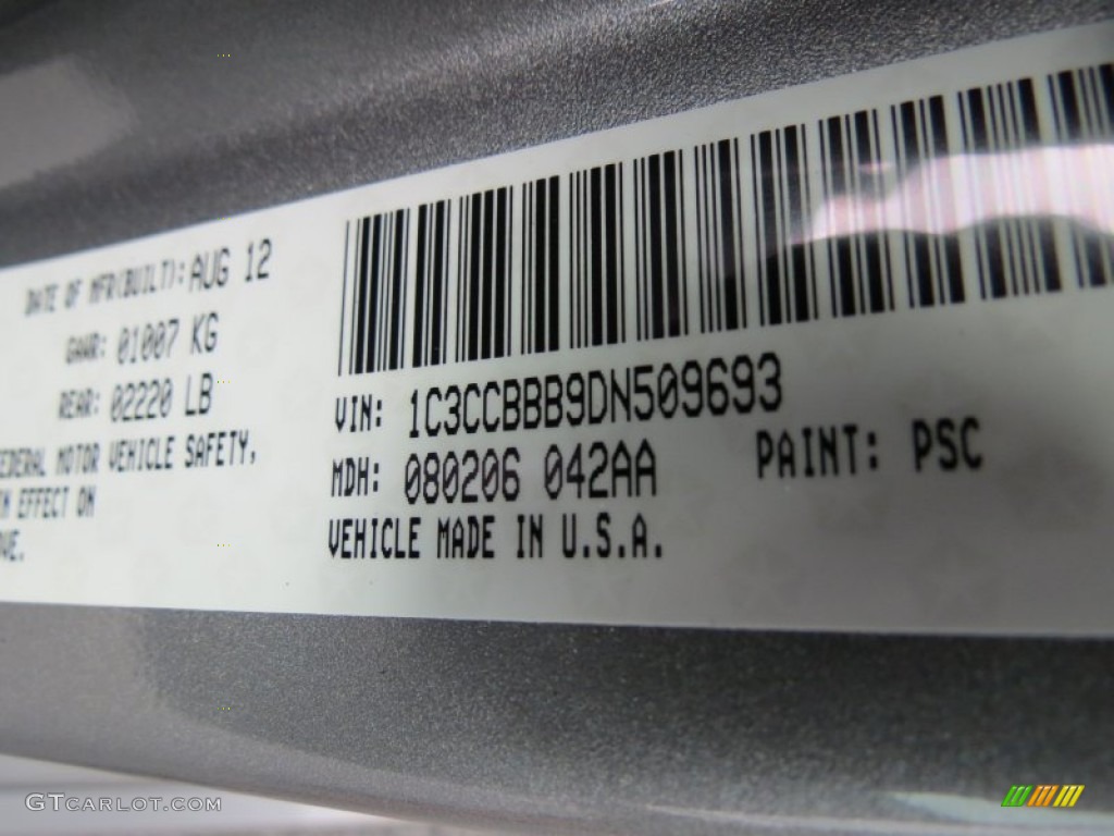 2013 200 Color Code PSC for Billet Silver Metallic Photo #70354236