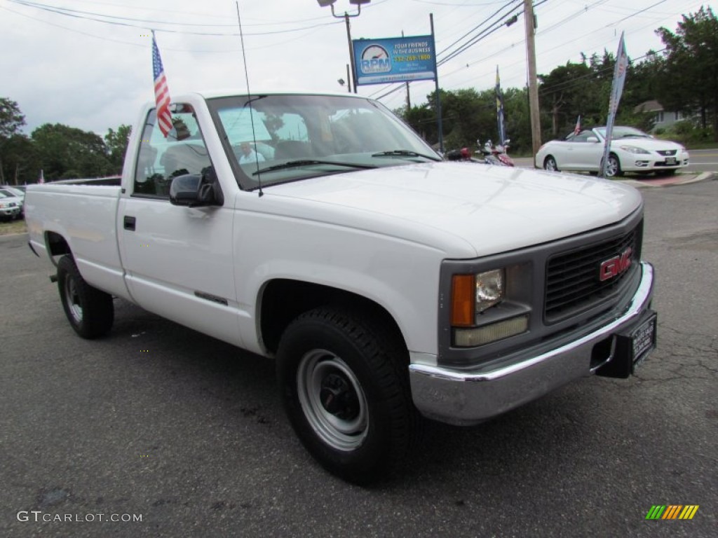 1999 Sierra 3500 SL Regular Cab - Summit White / Gray photo #3