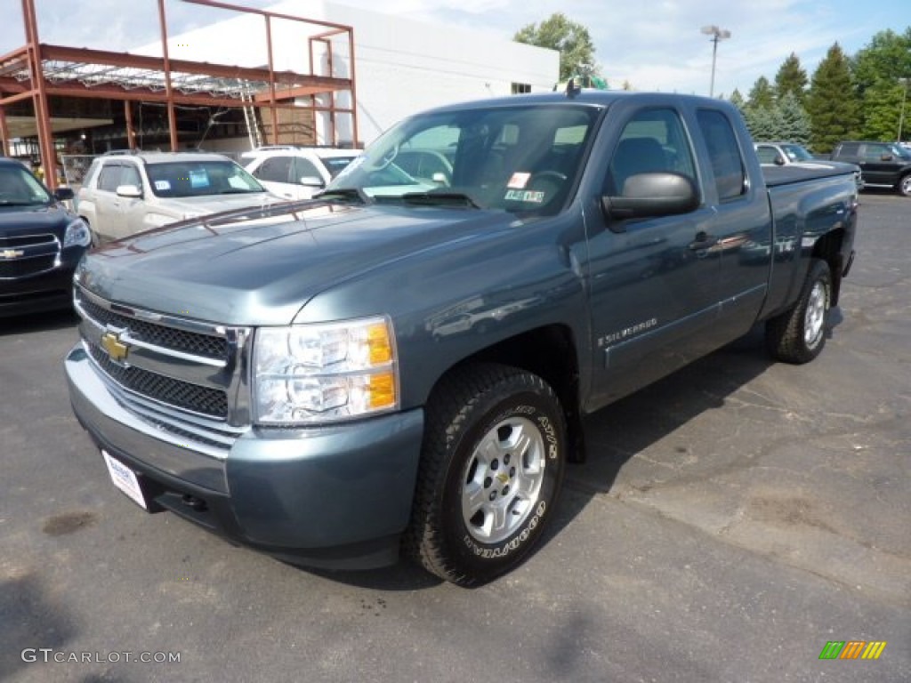 2008 Silverado 1500 LT Extended Cab 4x4 - Blue Granite Metallic / Ebony photo #3