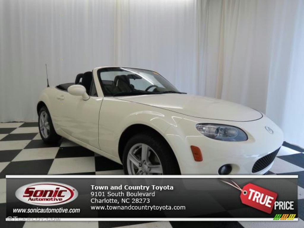 2007 MX-5 Miata Sport Roadster - Marble White / Black photo #1