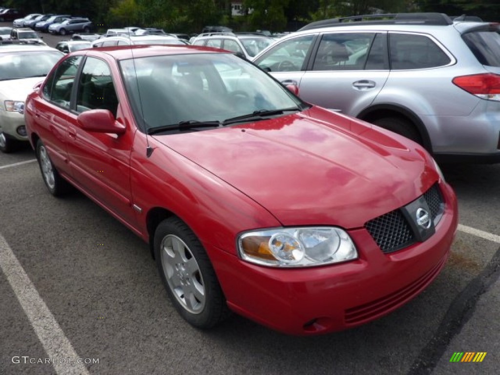 2006 Sentra 1.8 S - Code Red / Charcoal photo #1